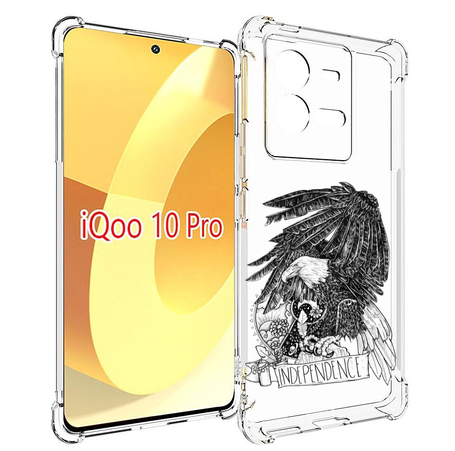 

Чехол MyPads черно белый сокол для Vivo iQOO 10 Pro, Прозрачный, Tocco