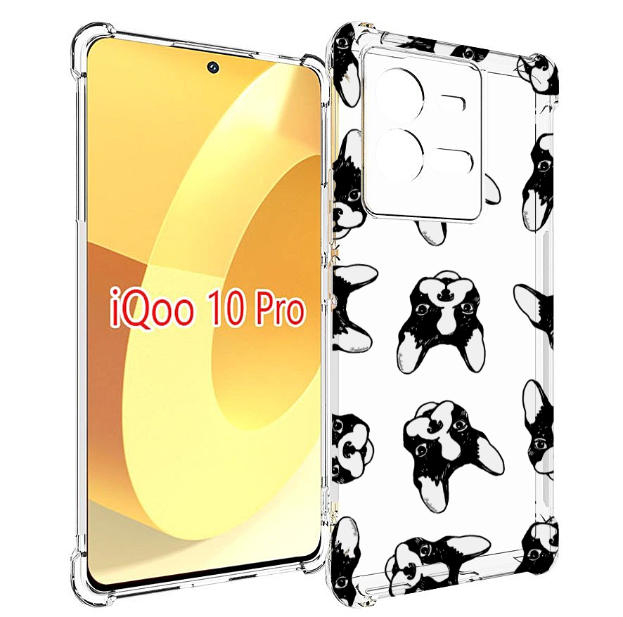 

Чехол MyPads черно белые собачки для Vivo iQOO 10 Pro, Прозрачный, Tocco