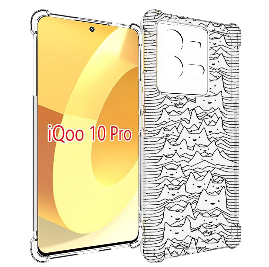 

Чехол MyPads черно белые коты 3D для Vivo iQOO 10 Pro, Прозрачный, Tocco