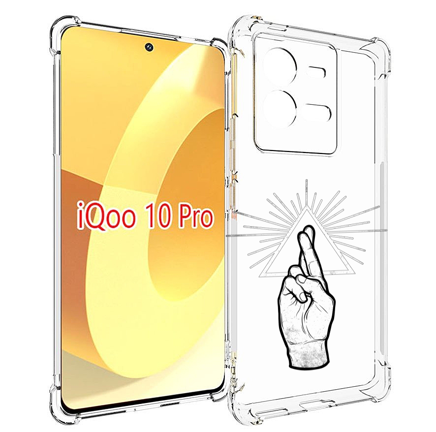 

Чехол MyPads черно белая рука для Vivo iQOO 10 Pro, Прозрачный, Tocco