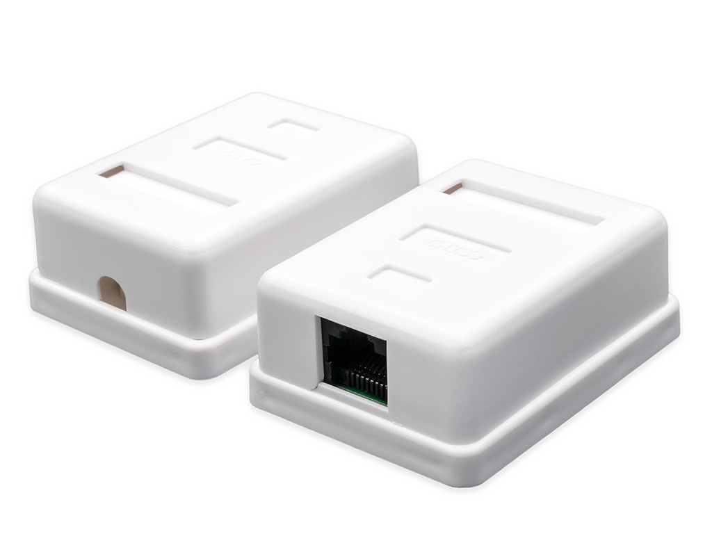 фото Розетка geplink rj45 utp 1 порт накладная white gl4053