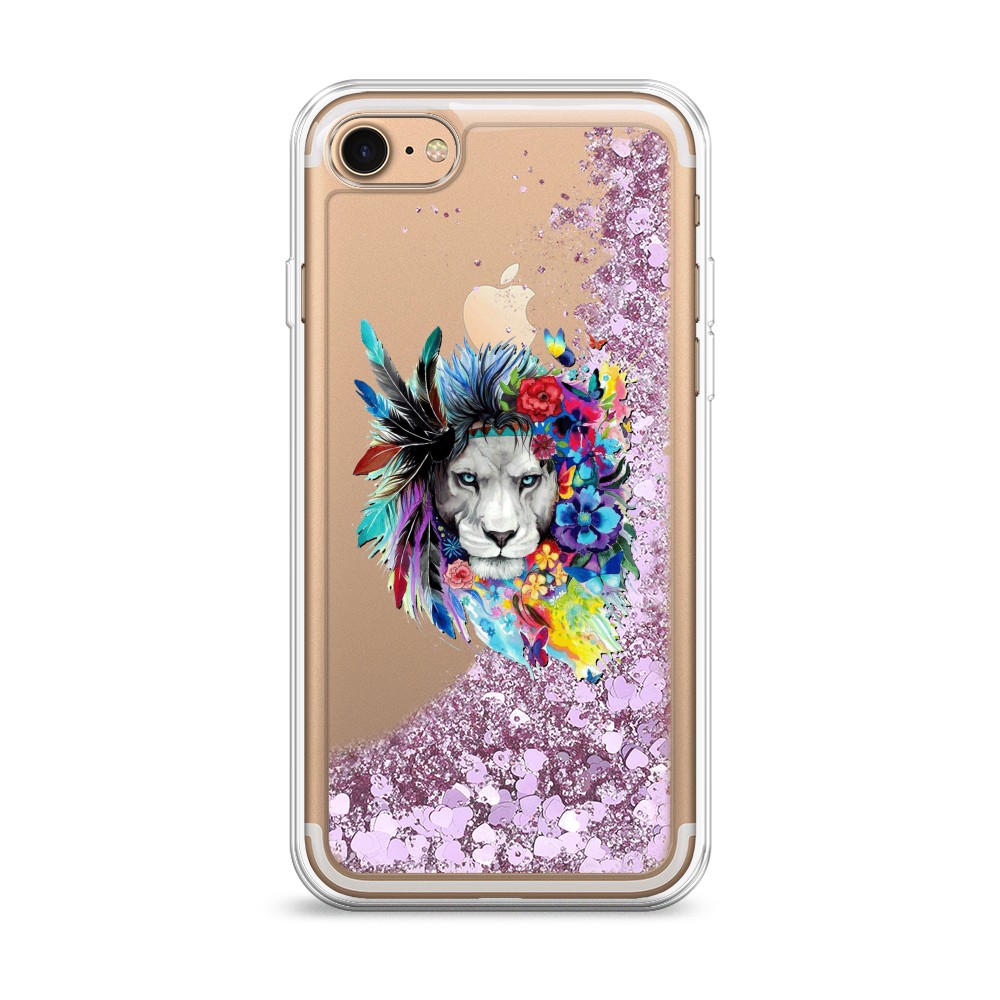 

Жидкий чехол с блестками "Гавайский лев" на Apple iPhone 8, 10894-1