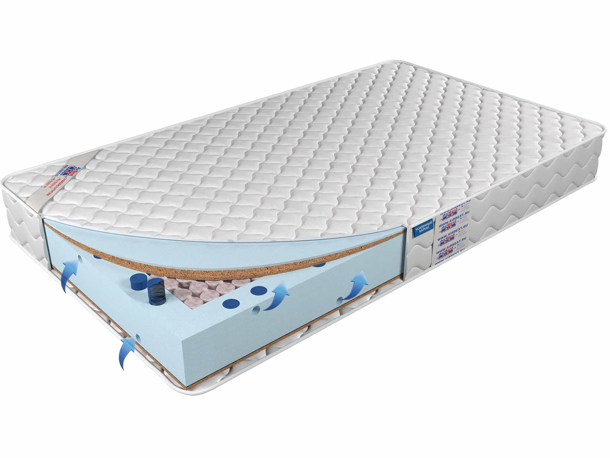 

Матрас Airbest Zip s1000 160x195x19, Белый, Матрас Airbest Zip s1000