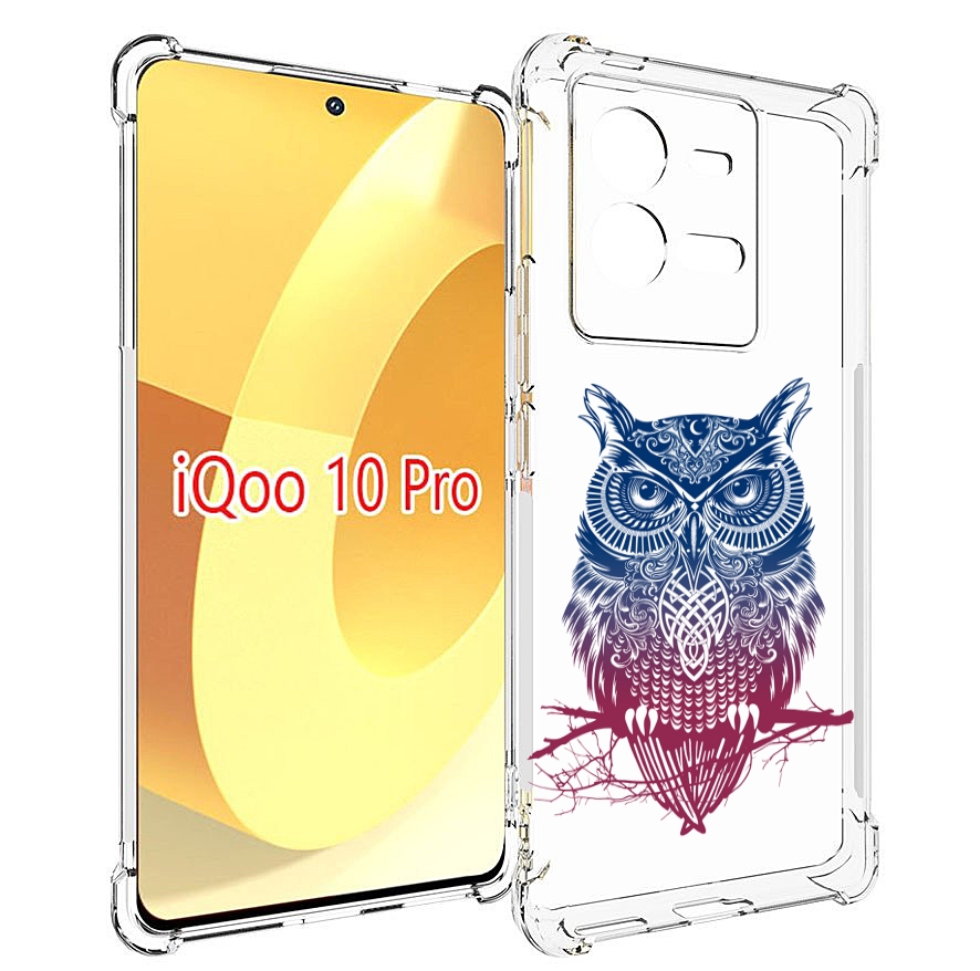 

Чехол MyPads хиппи сова для Vivo iQOO 10 Pro, Прозрачный, Tocco
