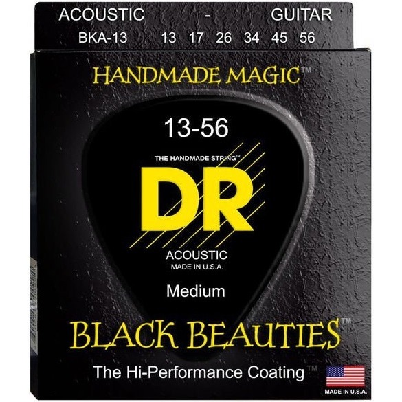 фото Струны для акустической гитары dr string bka-13 black beauties