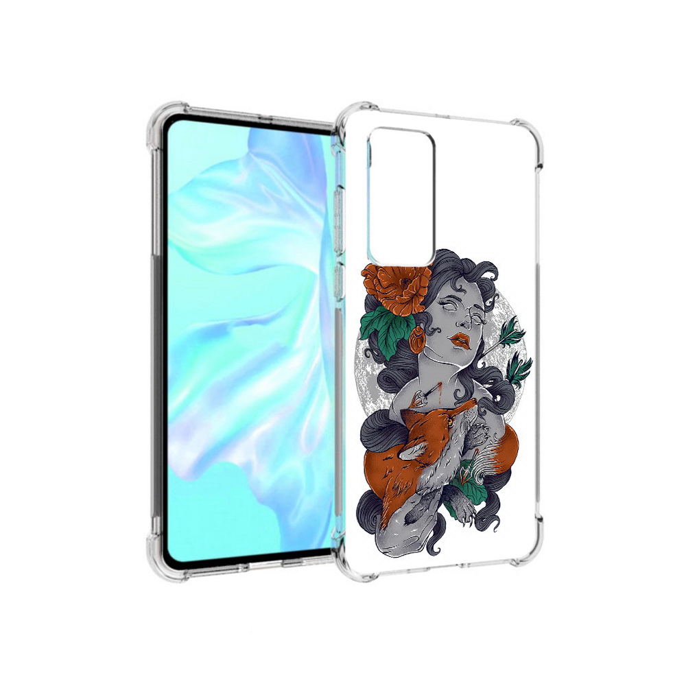 

Чехол MyPads Tocco для Huawei P40 темная девушка с лисой, Прозрачный, Tocco