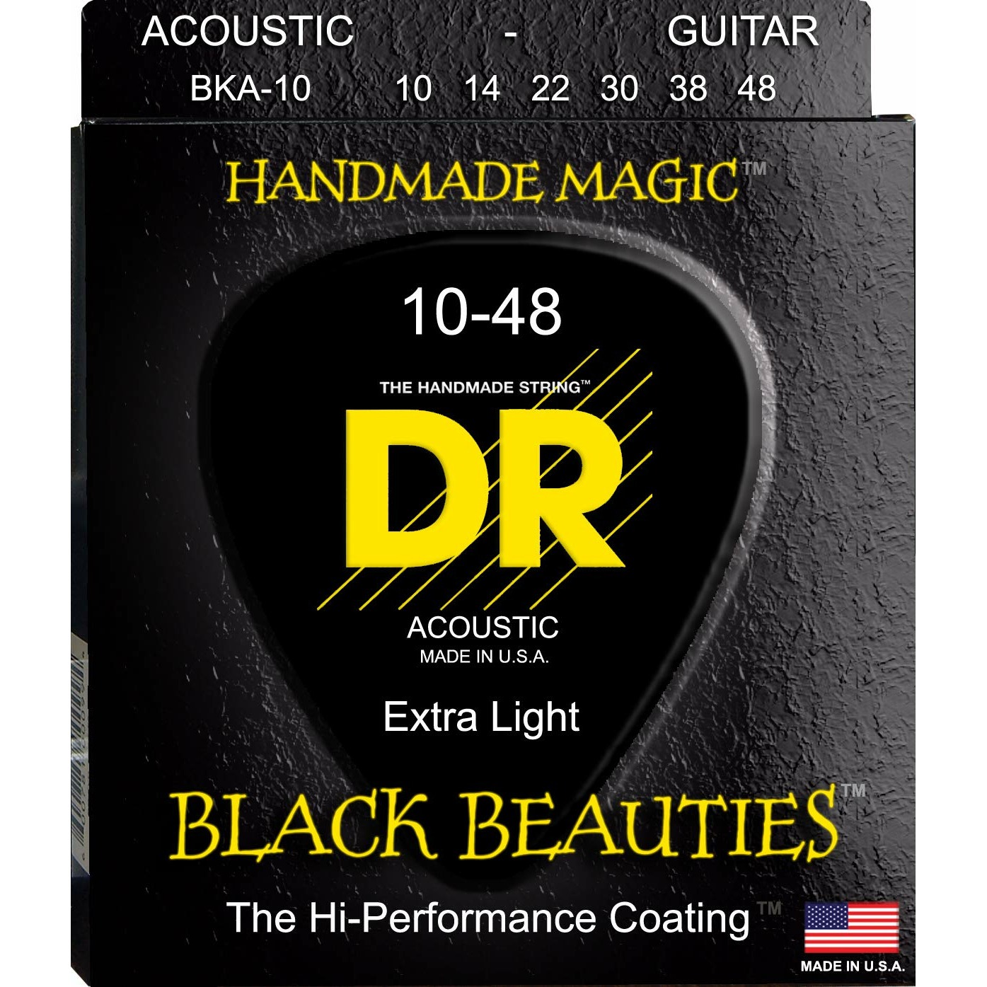 фото Струны для акустической гитары dr string bka-10 black beauties