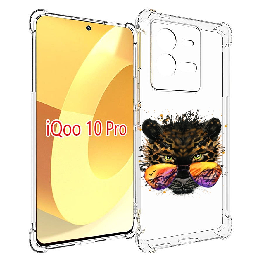 

Чехол MyPads тропический леопард для Vivo iQOO 10 Pro, Прозрачный, Tocco
