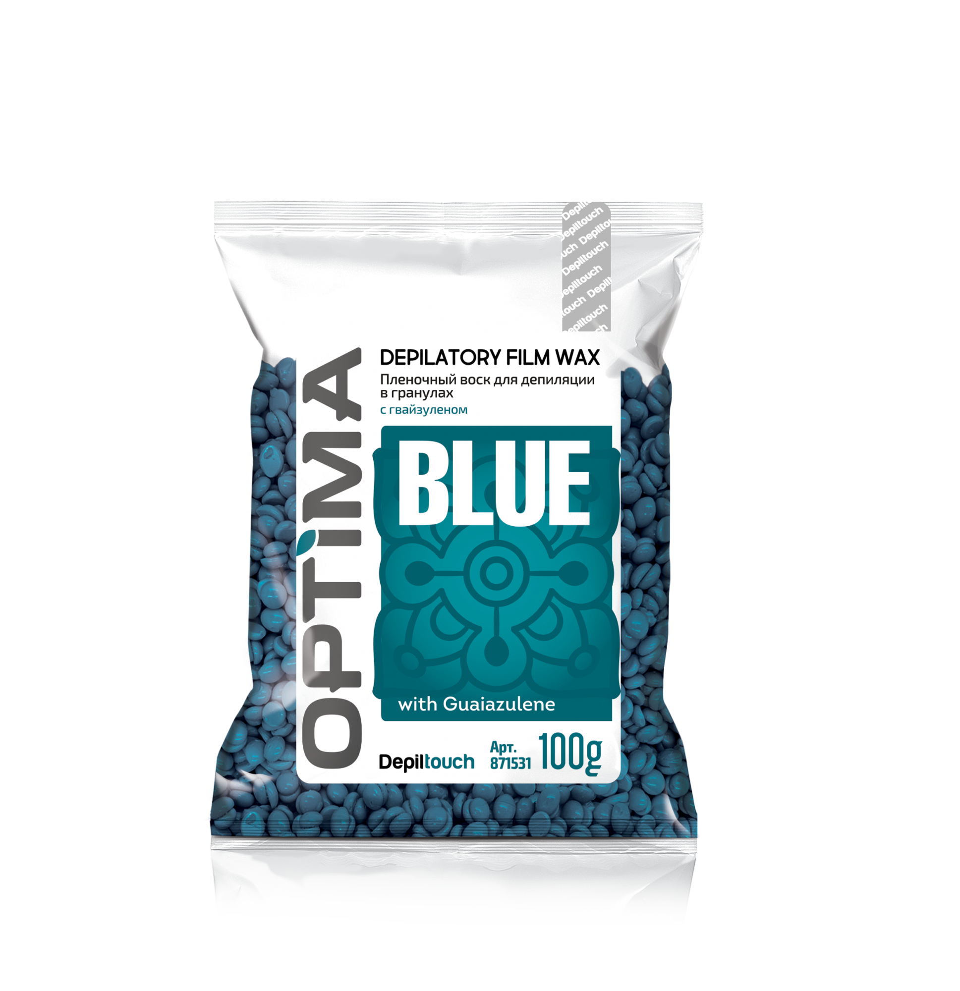 Пленочный воск для депиляции в гранулах Depiltouch OPTIMA «BLUE»(азулен), 100 гр carelax воск для депиляции в картридже азулен 100
