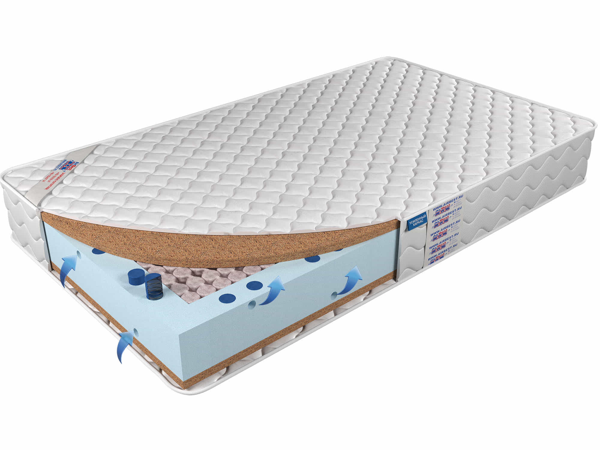 

Матрас Airbest Wood s1000 120x195x22, Белый, Матрас Airbest Wood s1000