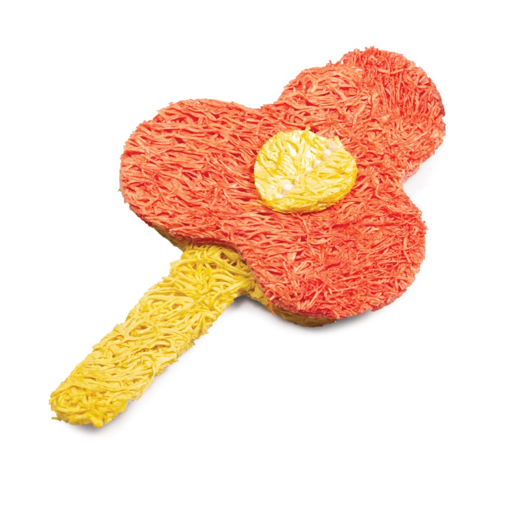 Игрушка для грызунов Triol NATURAL Цветочек люфа, желтый, красный 8 см