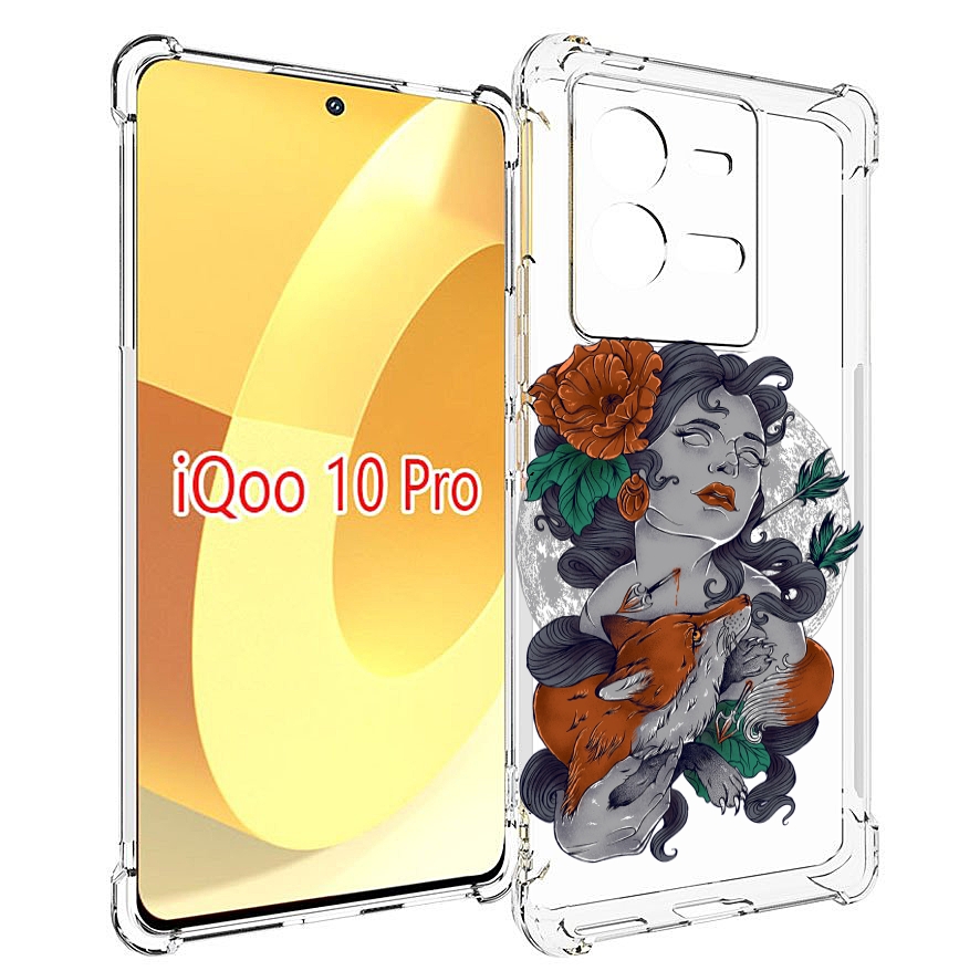 

Чехол MyPads темная девушка с лисой для Vivo iQOO 10 Pro, Прозрачный, Tocco