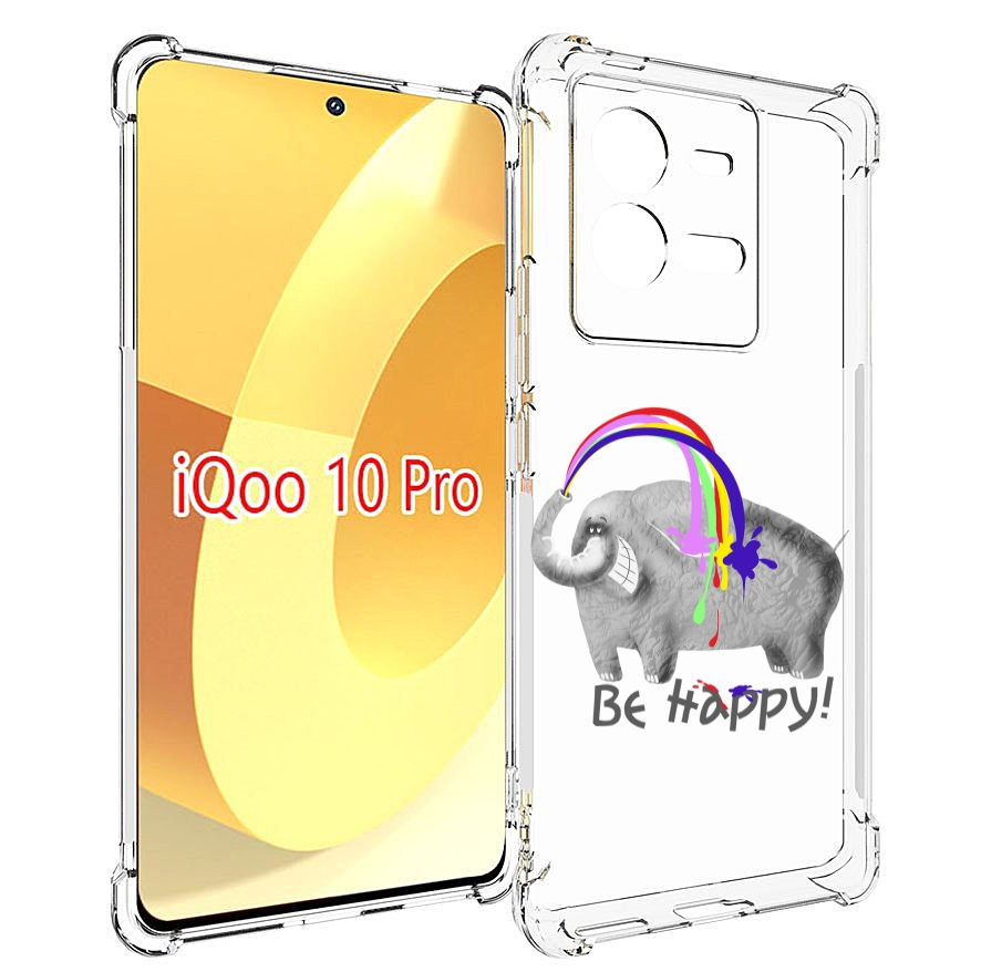 

Чехол MyPads счастливый слон для Vivo iQOO 10 Pro, Прозрачный, Tocco