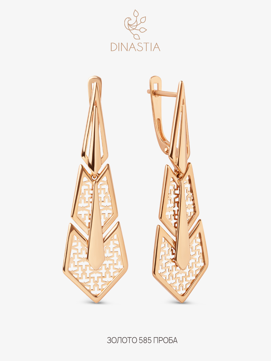 

Серьги подвески из золота DINASTIA.GOLD 502952, 502952