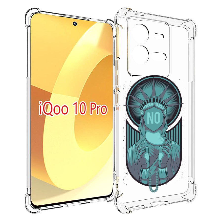 

Чехол MyPads статуя свободы зеленый для Vivo iQOO 10 Pro, Прозрачный, Tocco