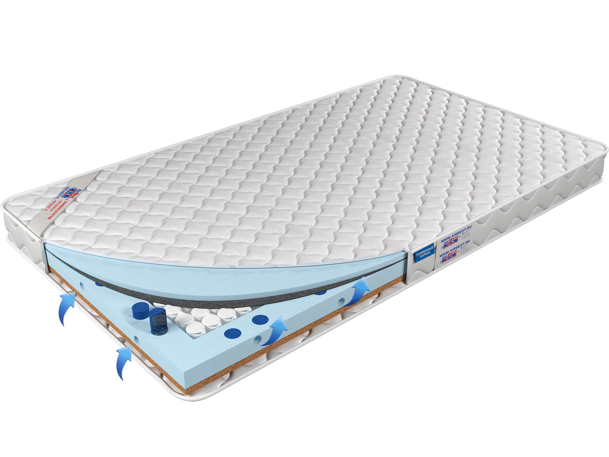 

Матрас Airbest Daily s1000 110x190x12, Белый, Матрас Airbest Daily s1000