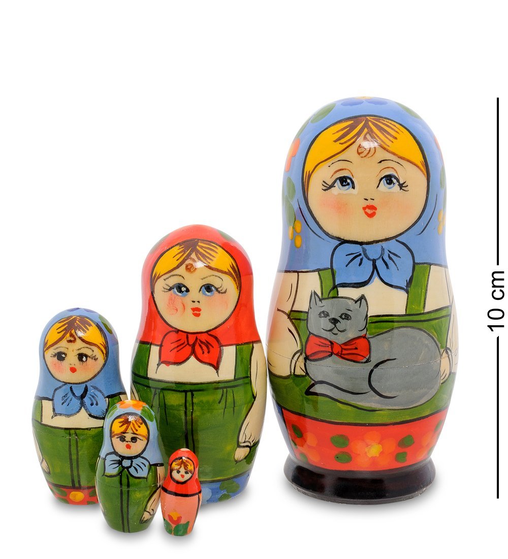 

Матрешка Народные промыслы Дуняша с кисой, Многоцветный, AT2079128