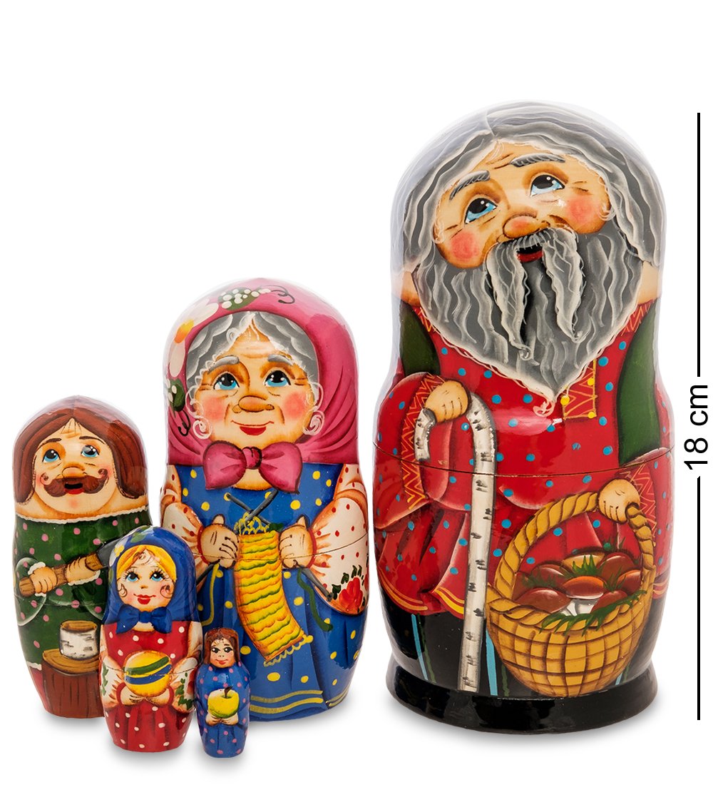 

Матрешка Народные промыслы Дедушка с лукошком, Многоцветный, AT2128757