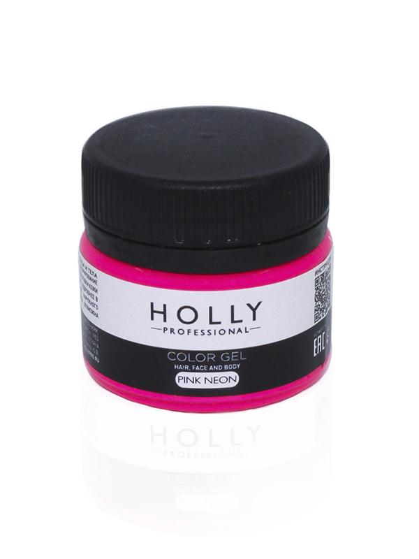 Декоративный гель д/волос, лица и тела COLOR GEL Holly Professional, Neon, 20 мл(Цв:Pink)