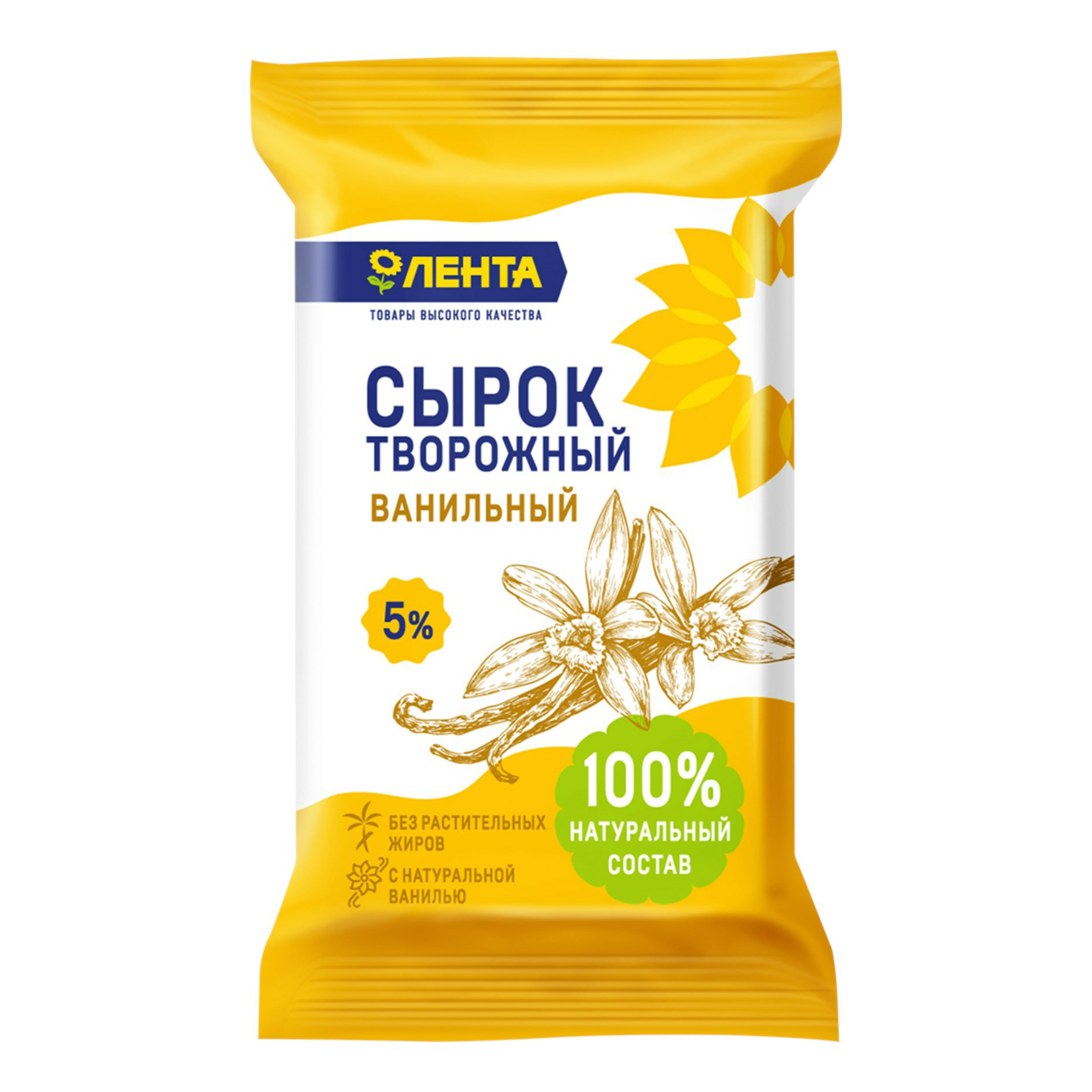 Творожный сырок Лента ванильный бзмж 90 г