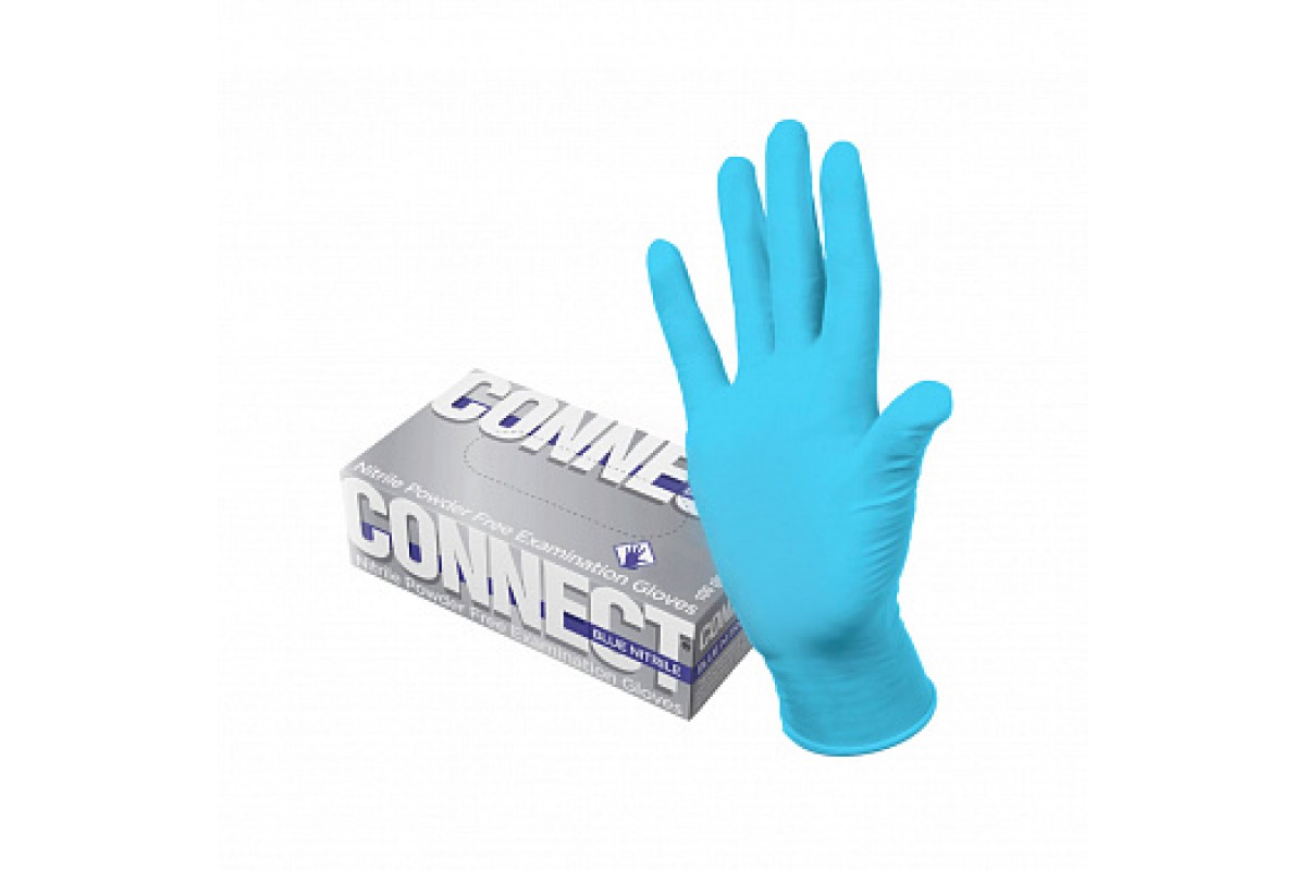 

Перчатки смотровые нитриловые CONNECT, голубые, 50 пар 100 шт., р. S малые, 2 шт.