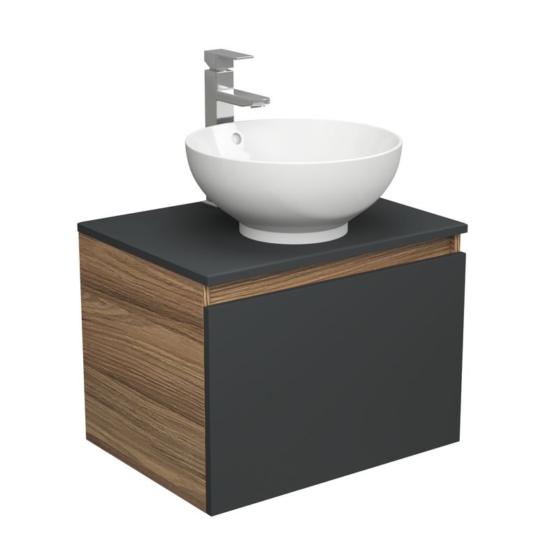 

Тумба с раковиной и смесителем Bau (Тумба 60, графит + раковина D41 + смеситель), Белый