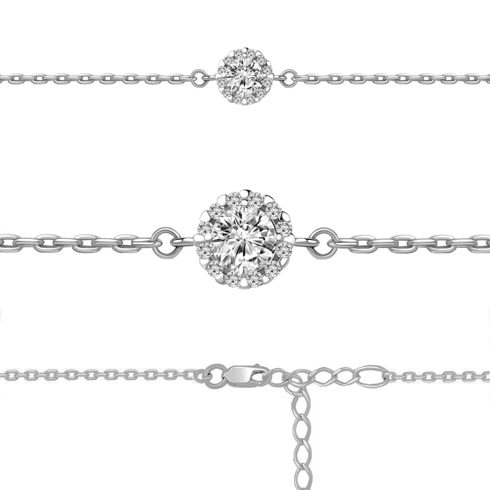

Браслет из серебра с фианитом Aquamarine Aquamarine 74537А_925_р р. 16, 74537А_925_р