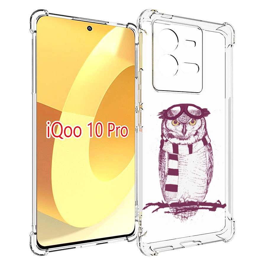 

Чехол MyPads сова-летчик для Vivo iQOO 10 Pro, Прозрачный, Tocco