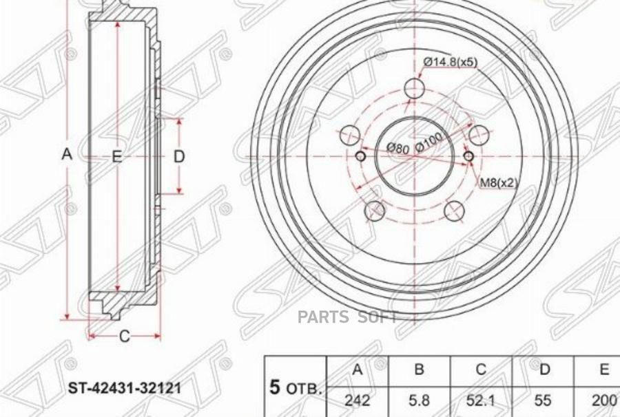 

Барабан тормозной зад toyota premio/allion 01-07/ opa 00-05/vista ##v5# 98-03/ celica 99-0