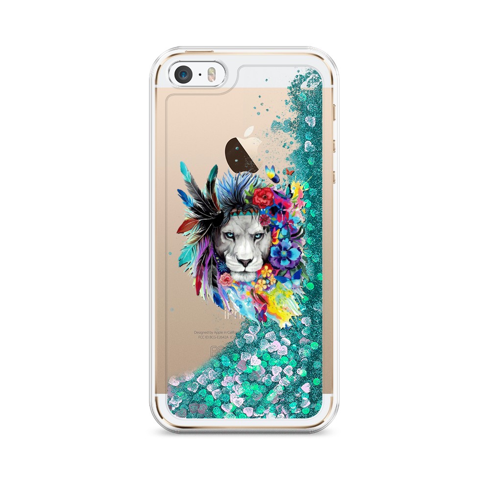 

Жидкий чехол с блестками "Гавайский лев" на Apple iPhone 5, 10395-1