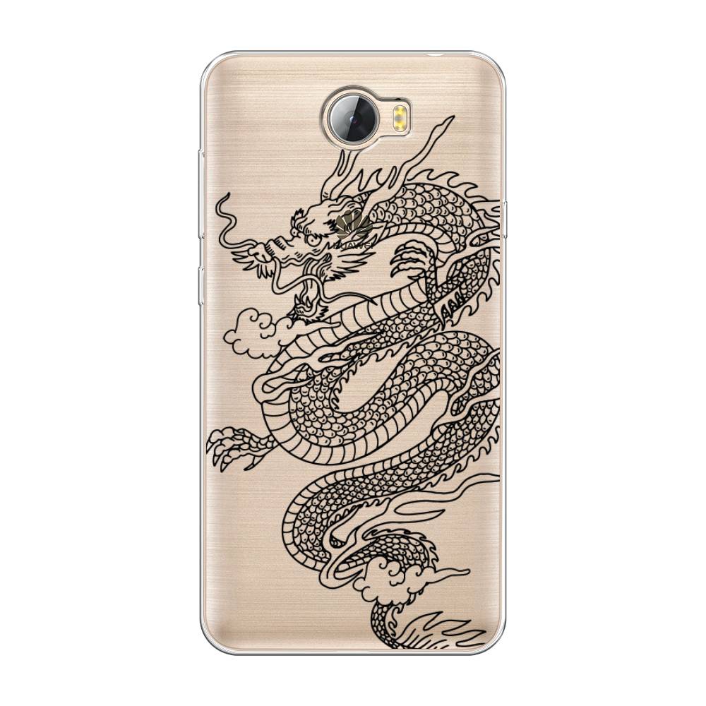 

Чехол на Huawei Y5 II "Большой китайский дракон", Черный;серый, 61950-1