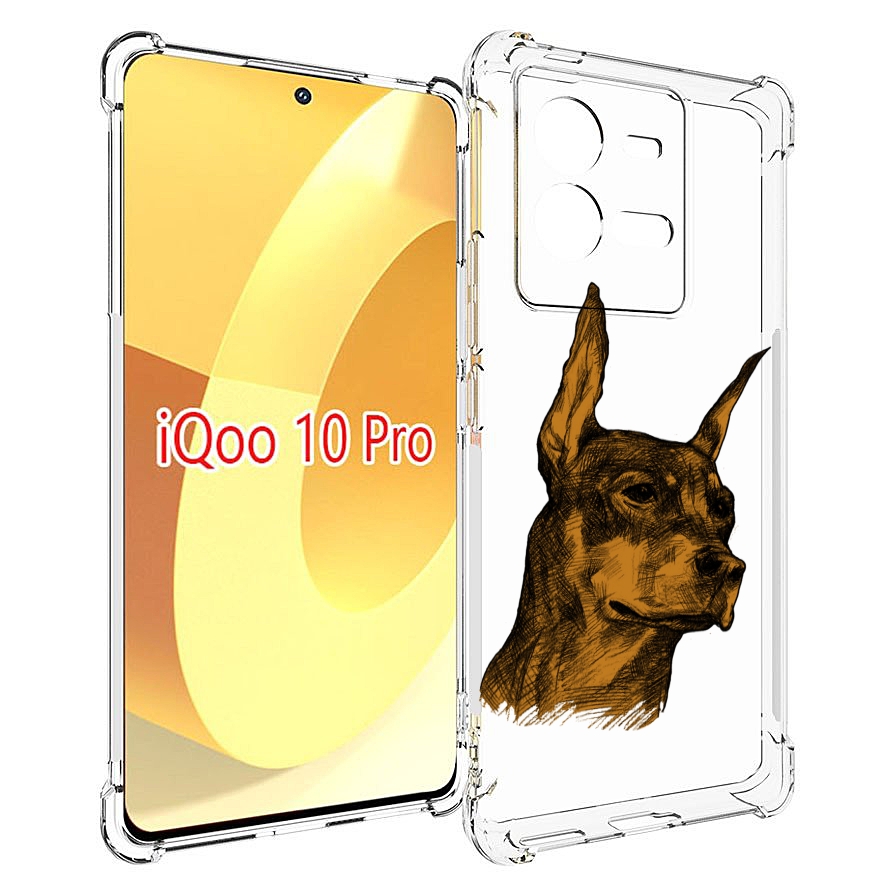 

Чехол MyPads скетч доберман для Vivo iQOO 10 Pro, Прозрачный, Tocco