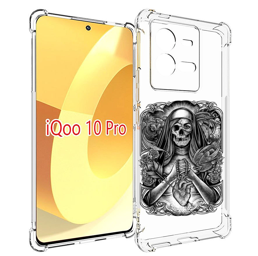 

Чехол MyPads скелет с сердцем для Vivo iQOO 10 Pro, Прозрачный, Tocco