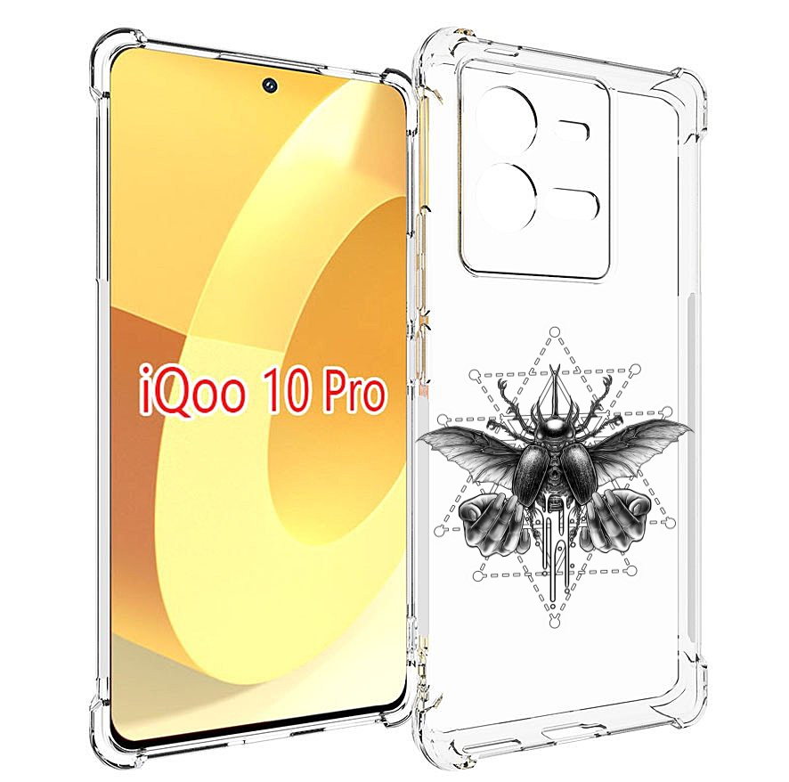 

Чехол MyPads скарабей для Vivo iQOO 10 Pro, Прозрачный, Tocco