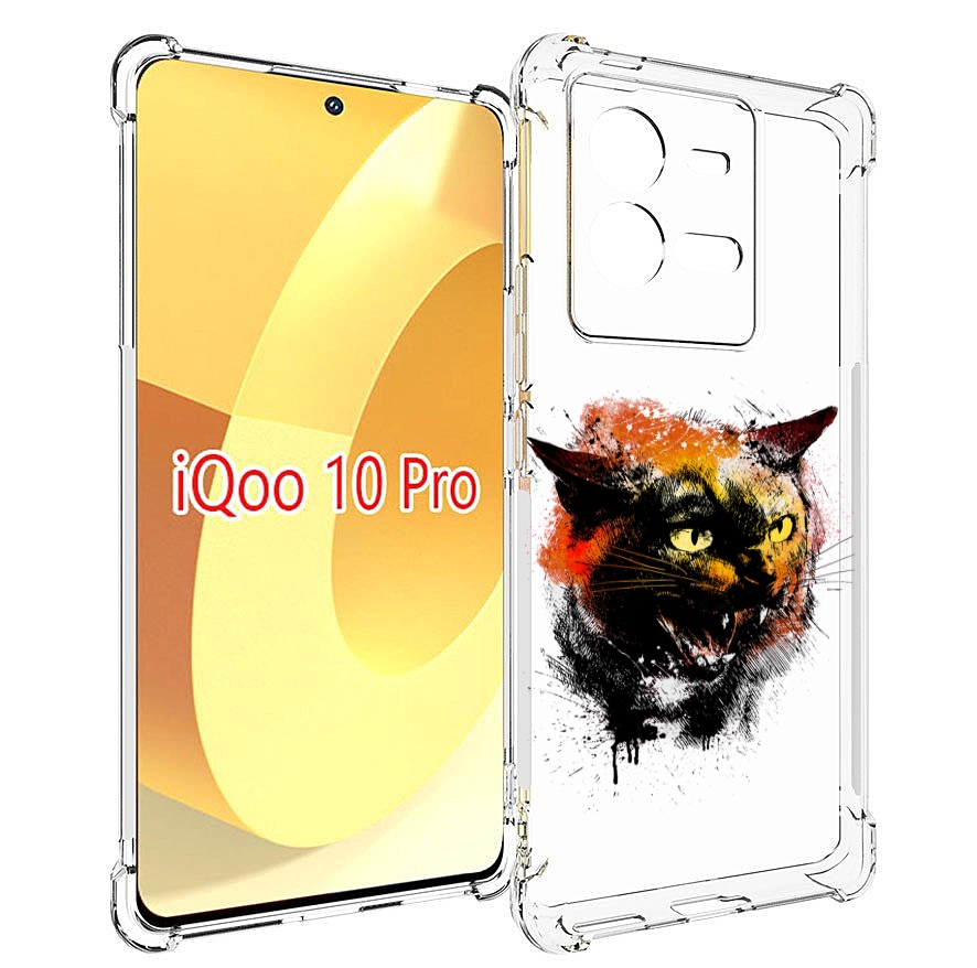 

Чехол MyPads сиамский кот для Vivo iQOO 10 Pro, Прозрачный, Tocco