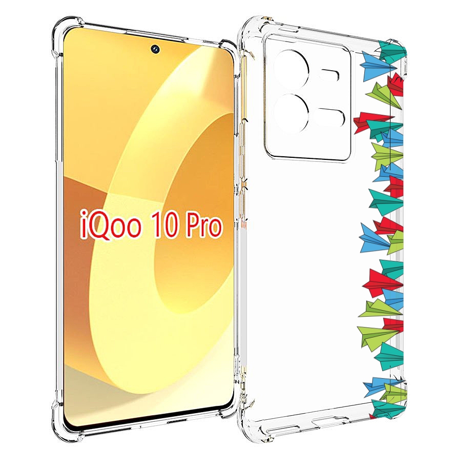 

Чехол MyPads самолетики из листочков для Vivo iQOO 10 Pro, Прозрачный, Tocco