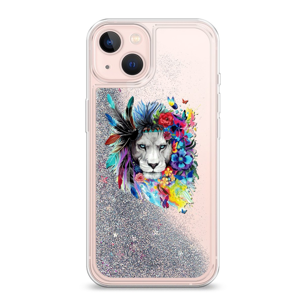 

Жидкий чехол с блестками "Гавайский лев" на Apple iPhone 13, 14291-1
