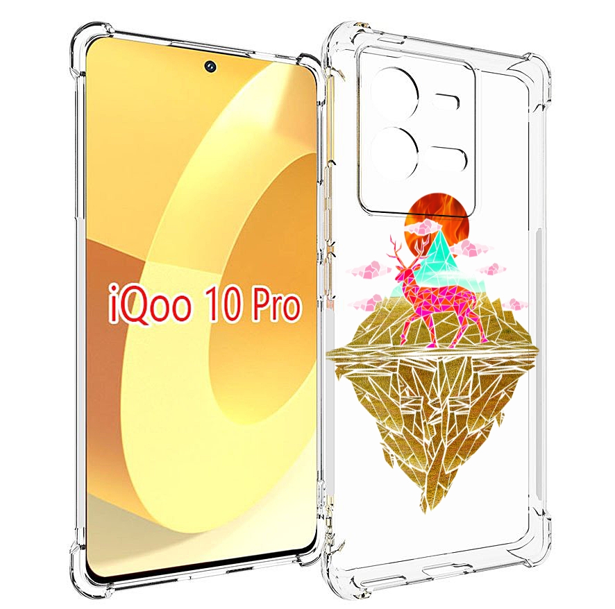 

Чехол MyPads розовый олень абстракция для Vivo iQOO 10 Pro, Прозрачный, Tocco