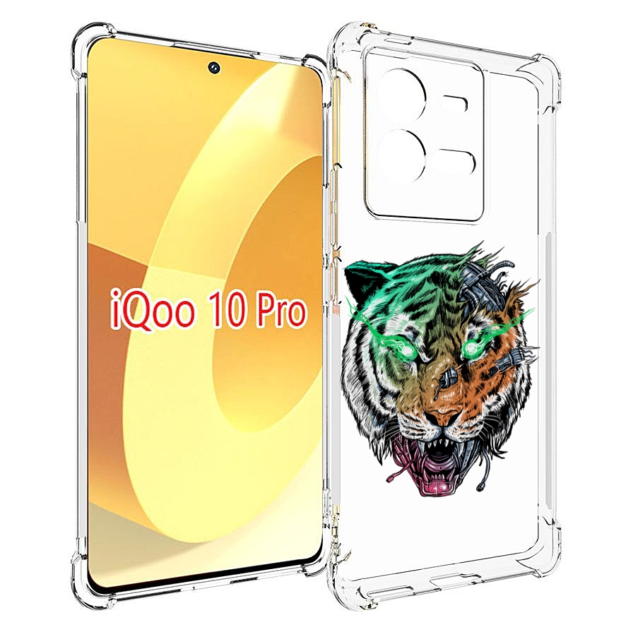 

Чехол MyPads робо-тигр для Vivo iQOO 10 Pro, Прозрачный, Tocco