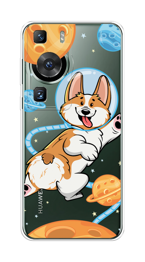 

Чехол на Huawei P60/P60 Pro "Корги-космонавт", Голубой;бежевый;белый, 6121050-1