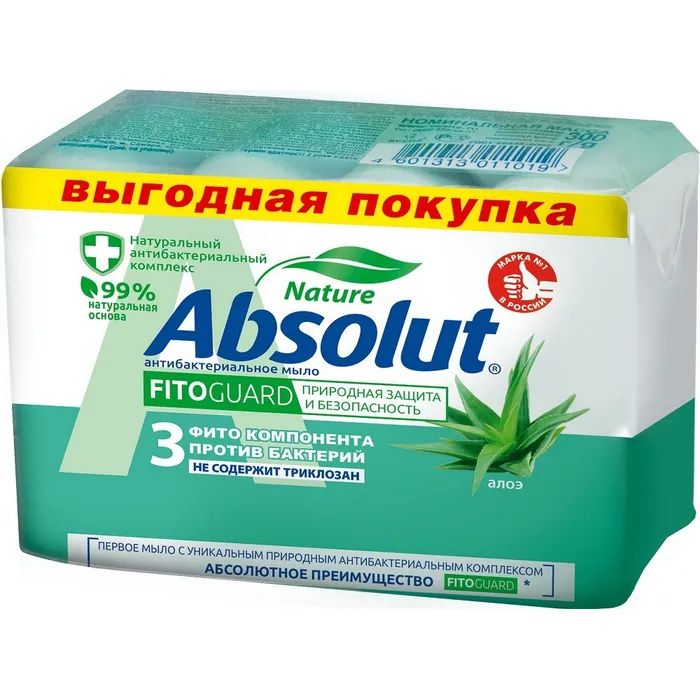 Мыло туалетное Absolut Nature FitoGuard Алоэ антибактериальное 475 г 349₽