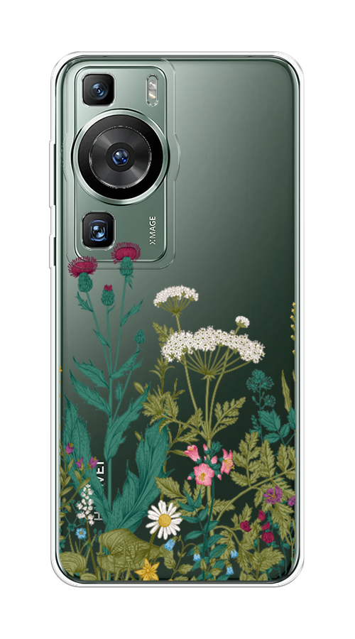 

Чехол на Huawei P60/P60 Pro "Дикие полевые цветы", Зеленый;розовый;белый, 6121050-1