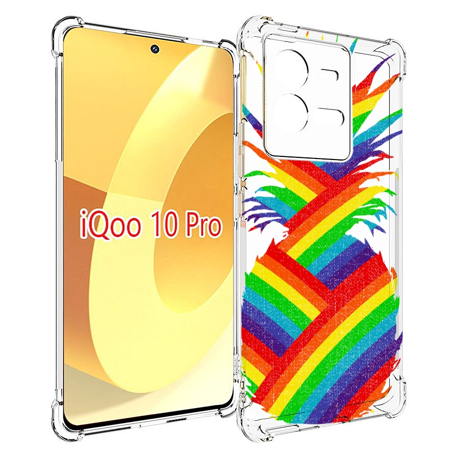 

Чехол MyPads радужный ананас для Vivo iQOO 10 Pro, Прозрачный, Tocco