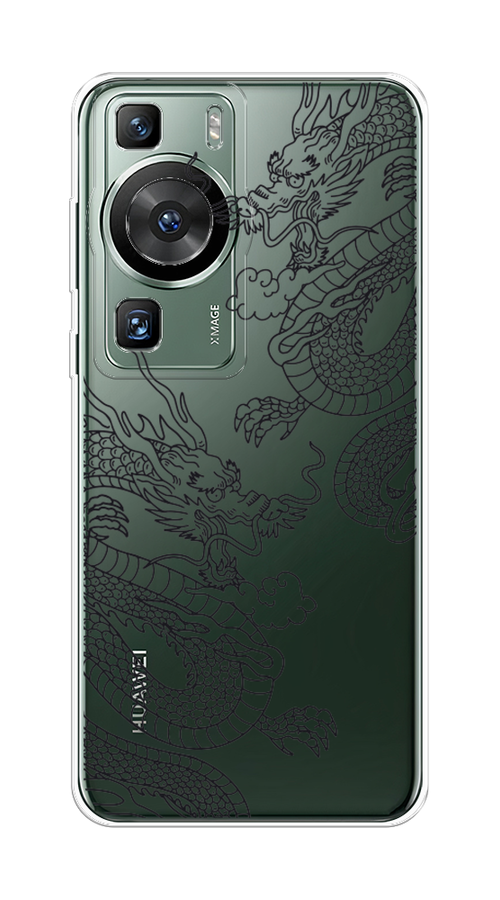 

Чехол на Huawei P60/P60 Pro "Два китайских дракона", Серый;черный, 6121050-1