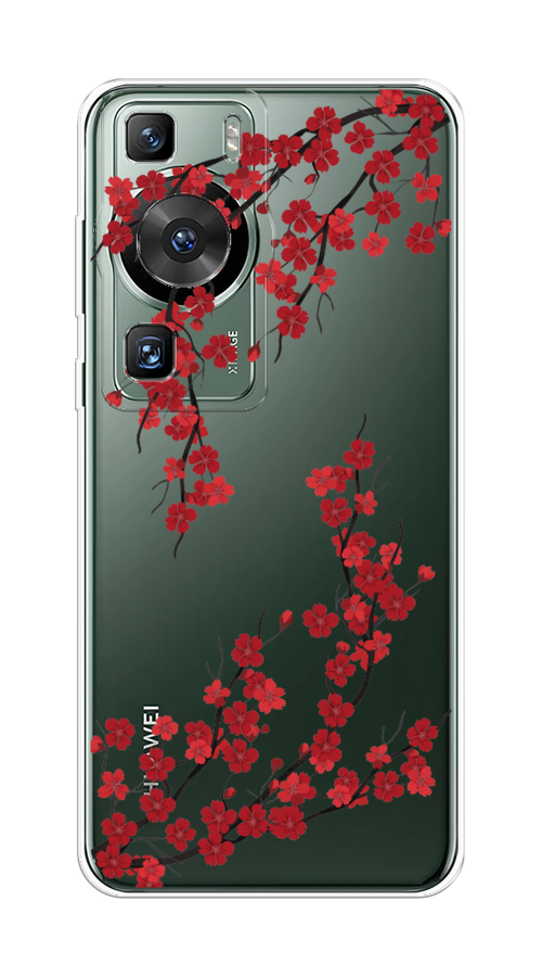 

Чехол на Huawei P60/P60 Pro "Красная сакура", Красный;черный, 6121050-1