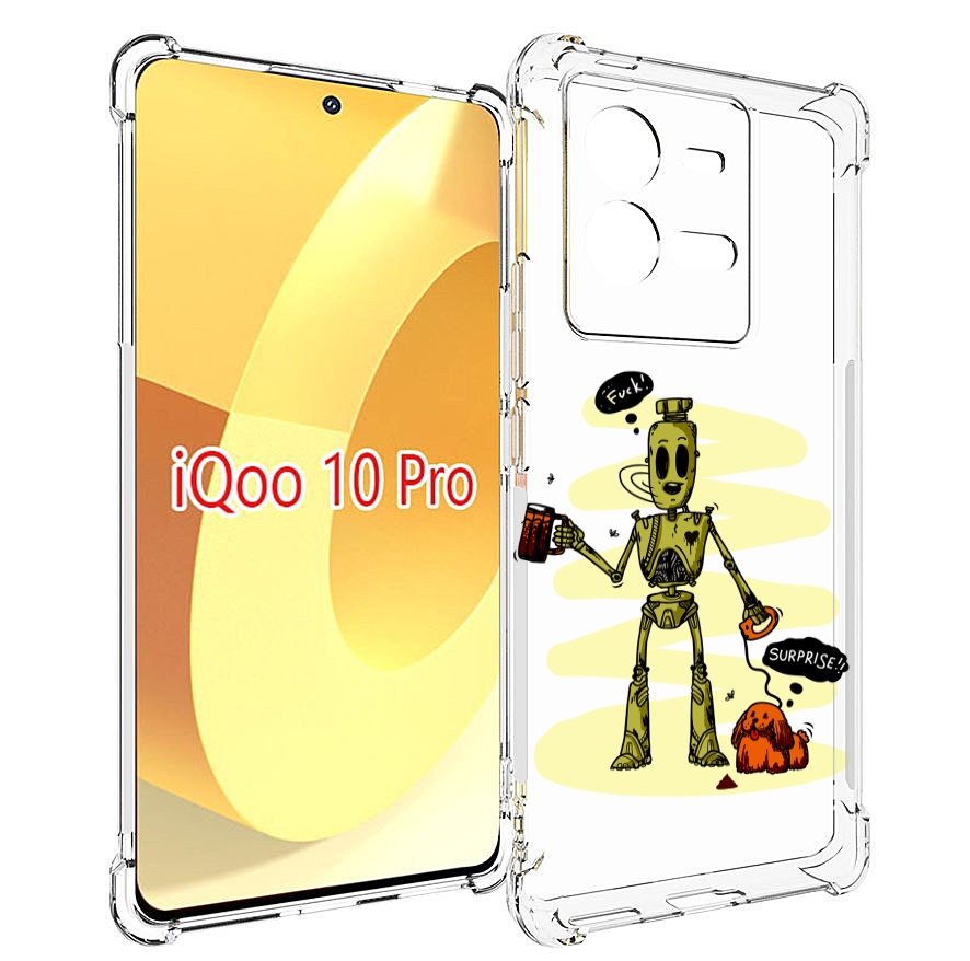 

Чехол MyPads прикольный робот для Vivo iQOO 10 Pro, Прозрачный, Tocco