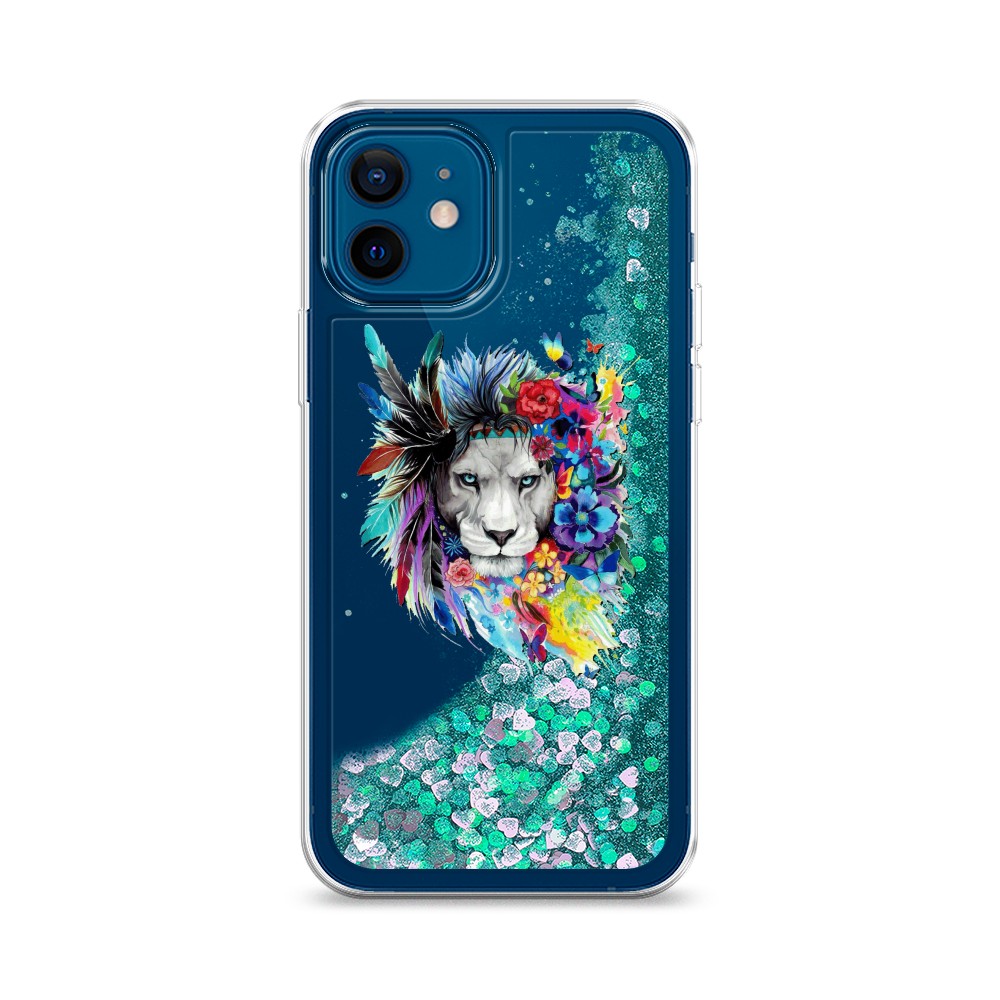 

Жидкий чехол с блестками "Гавайский лев" на Apple iPhone 12, 12595-1