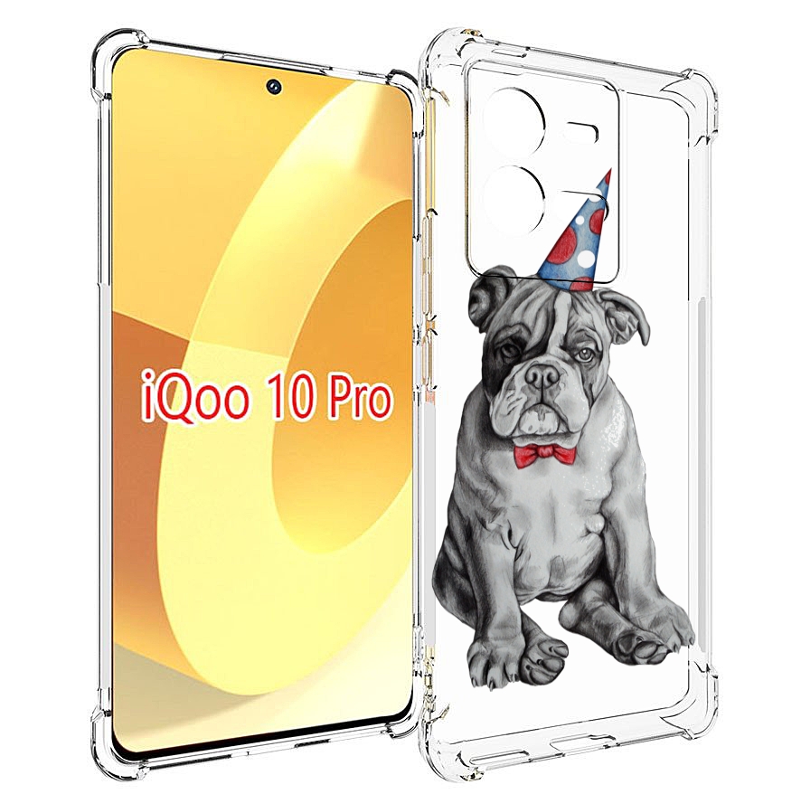 

Чехол MyPads праздничный щенок для Vivo iQOO 10 Pro, Прозрачный, Tocco