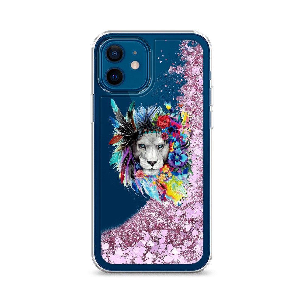 

Жидкий чехол с блестками "Гавайский лев" на Apple iPhone 12, 12594-1