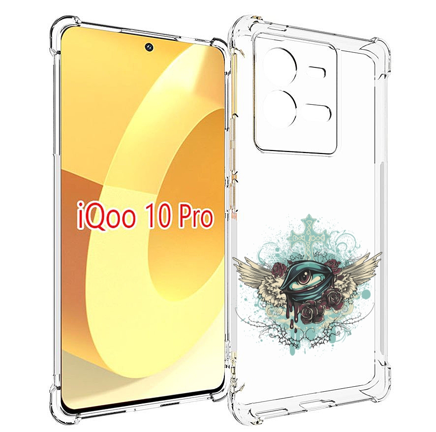 

Чехол MyPads плачущий глаз с крыльями для Vivo iQOO 10 Pro, Прозрачный, Tocco